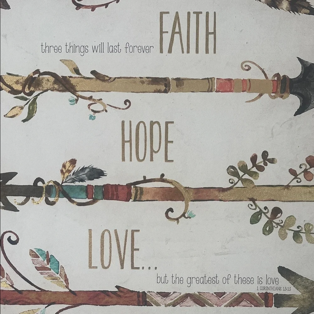 Marla Rae Inspirational Arrow Canvas Wall Art Faith, Hope, Love